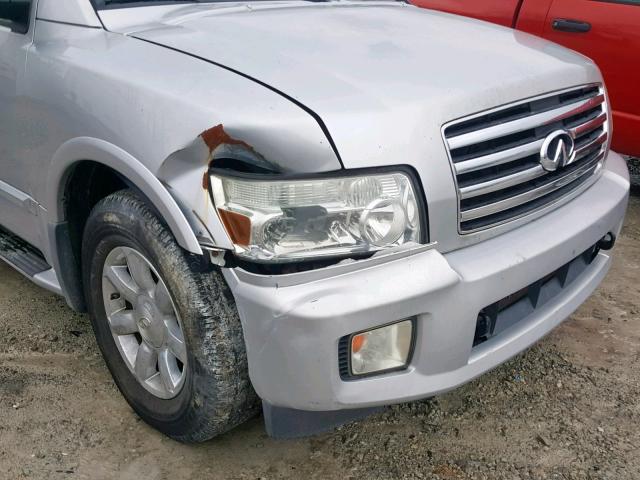 5N3AA08C64N806176 - 2004 INFINITI QX56 SILVER photo 9