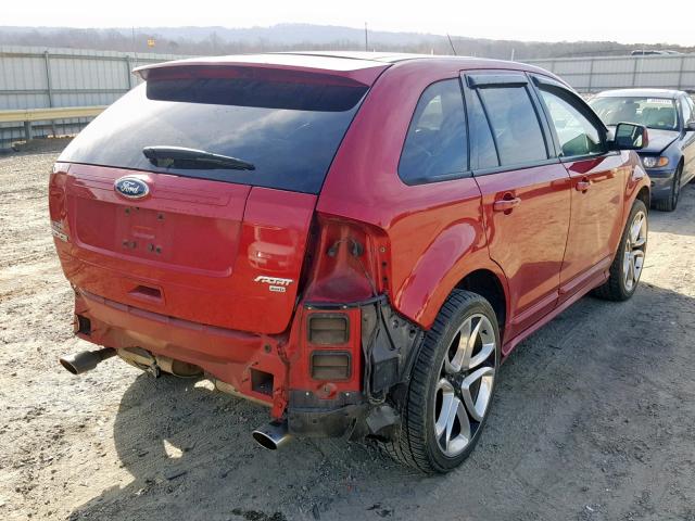 2FMDK4AK3BBA45708 - 2011 FORD EDGE SPORT RED photo 4