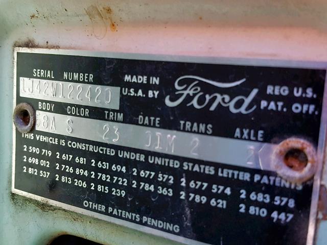 1J42W122420 - 1961 FORD FAIRLANE BLACK photo 10