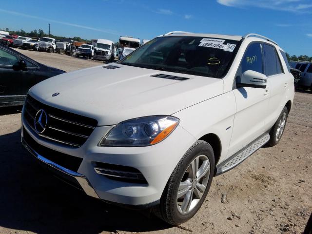 4JGDA5HB0CA007476 - 2012 MERCEDES-BENZ ML 350 4MATIC  photo 2