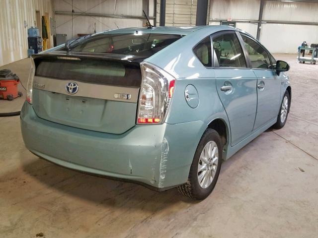 JTDKN3DP8C3010118 - 2012 TOYOTA PRIUS PLUG GREEN photo 4