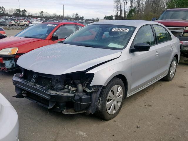 3VW2K7AJ1BM117666 - 2011 VOLKSWAGEN JETTA BASE SILVER photo 2