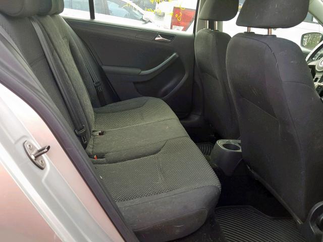 3VW2K7AJ1BM117666 - 2011 VOLKSWAGEN JETTA BASE SILVER photo 6