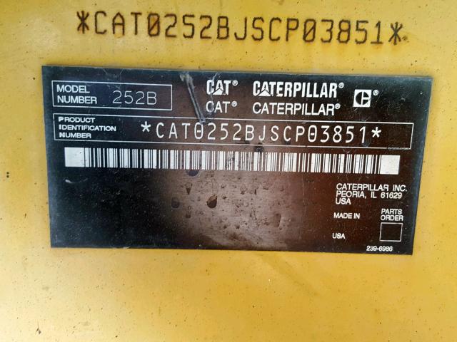 CAT0252BJSCP03851 - 2015 CATERPILLAR 252B YELLOW photo 10