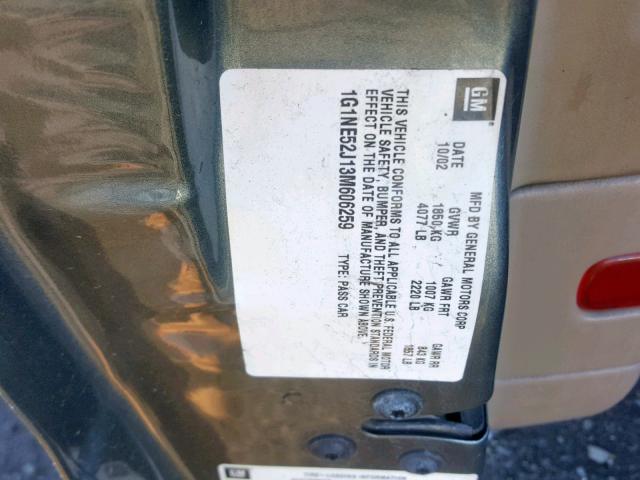 1G1NE52J13M606259 - 2003 CHEVROLET MALIBU LS GRAY photo 10