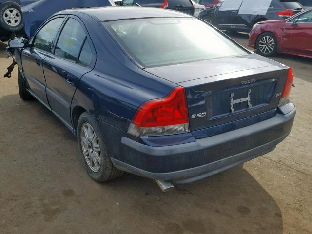 YV1RS59V842406657 - 2004 VOLVO S60 2.5T BLUE photo 3