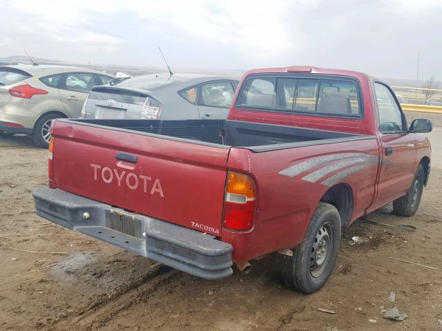 4TAUN41B1SZ040902 - 1995 TOYOTA TACOMA MAROON photo 4