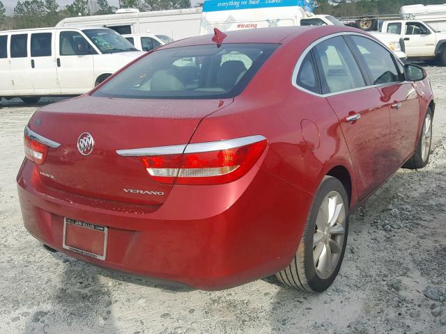 1G4PP5SK3E4219665 - 2014 BUICK VERANO RED photo 4