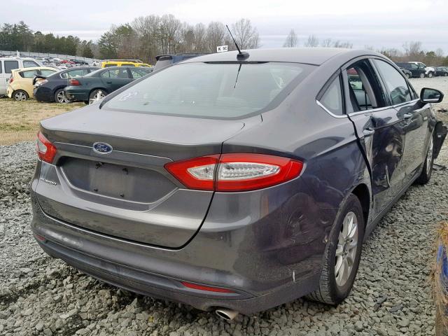 1FA6P0G77F5122882 - 2015 FORD FUSION S GRAY photo 4