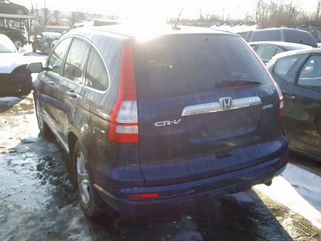 JHLRE4H71BC023504 - 2011 HONDA CR-V EXL BLUE photo 3