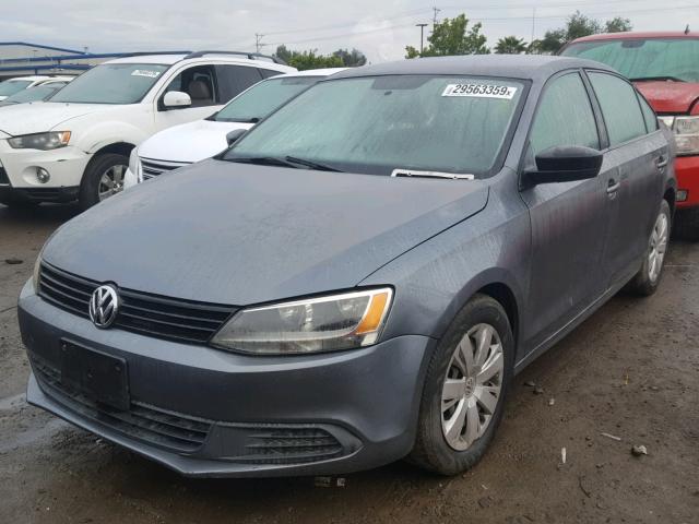 3VW2K7AJ1BM391255 - 2011 VOLKSWAGEN JETTA BASE GRAY photo 2