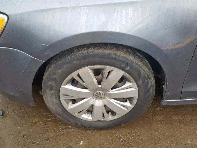 3VW2K7AJ1BM391255 - 2011 VOLKSWAGEN JETTA BASE GRAY photo 9