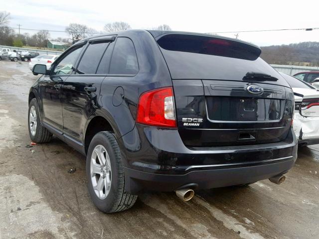 2FMDK3JC1EBB40954 - 2014 FORD EDGE SEL BLACK photo 3