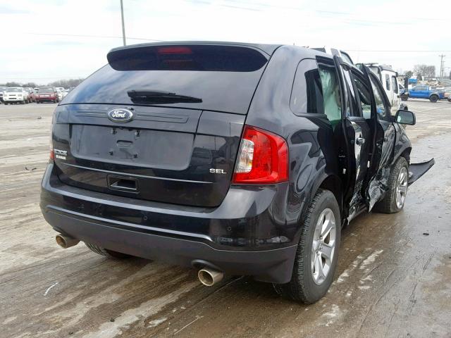 2FMDK3JC1EBB40954 - 2014 FORD EDGE SEL BLACK photo 4