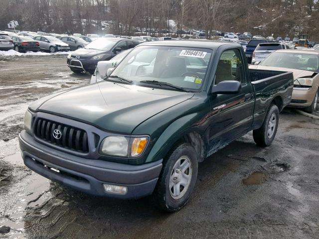 5TENL42N11Z849469 - 2001 TOYOTA TACOMA GREEN photo 2