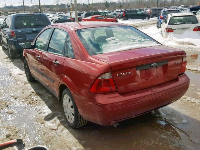 1FAFP34N85W107966 - 2005 FORD FOCUS ZX4 RED photo 3