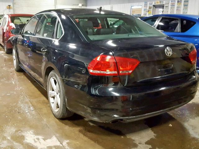 1VWBP7A32CC073506 - 2012 VOLKSWAGEN PASSAT SE BLACK photo 3