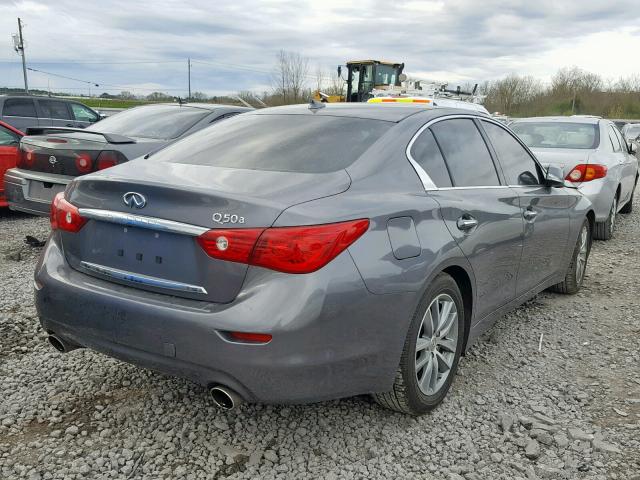 JN1BV7AP8FM351614 - 2015 INFINITI Q50 BASE GRAY photo 4