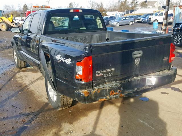 1D7HW48N35S262296 - 2005 DODGE DAKOTA QUA BLACK photo 3