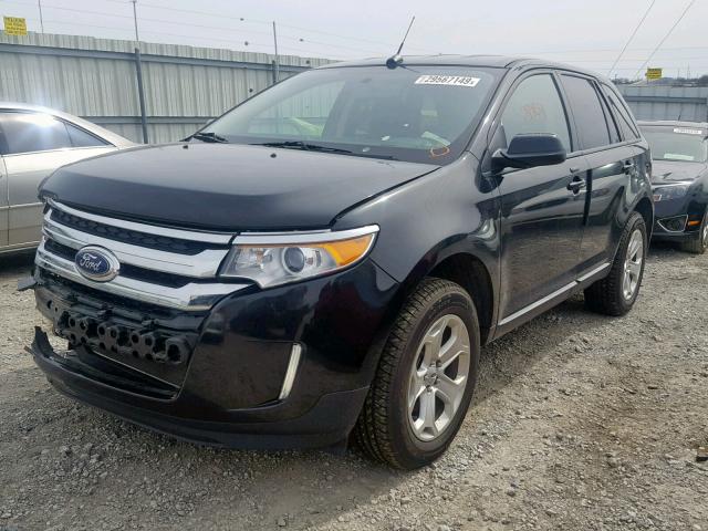 2FMDK4JC1DBE38859 - 2013 FORD EDGE SEL BLACK photo 2