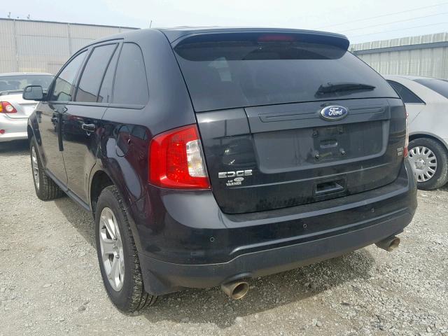 2FMDK4JC1DBE38859 - 2013 FORD EDGE SEL BLACK photo 3