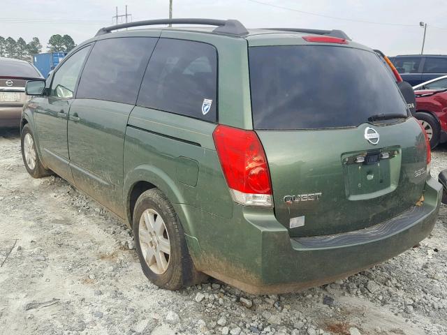 5N1BV28U34N333536 - 2004 NISSAN QUEST S GREEN photo 3