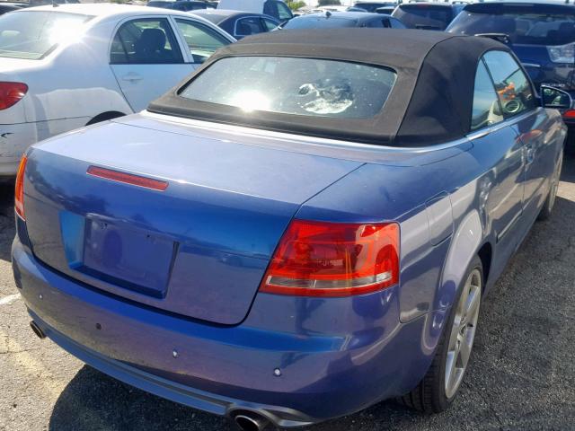 WAUAF48H09K008196 - 2009 AUDI A4 2.0T CA BLUE photo 4