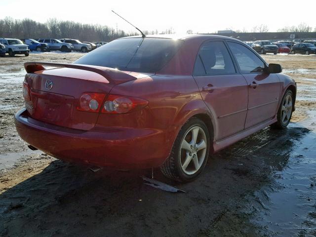 1YVHP80D455M13334 - 2005 MAZDA 6 S RED photo 4