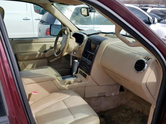 1FMEU75856UA81771 - 2006 FORD EXPLORER L BURGUNDY photo 5