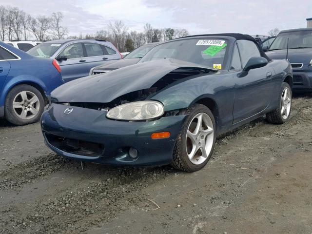 JM1NB353410205942 - 2001 MAZDA MX-5 MIATA GREEN photo 2