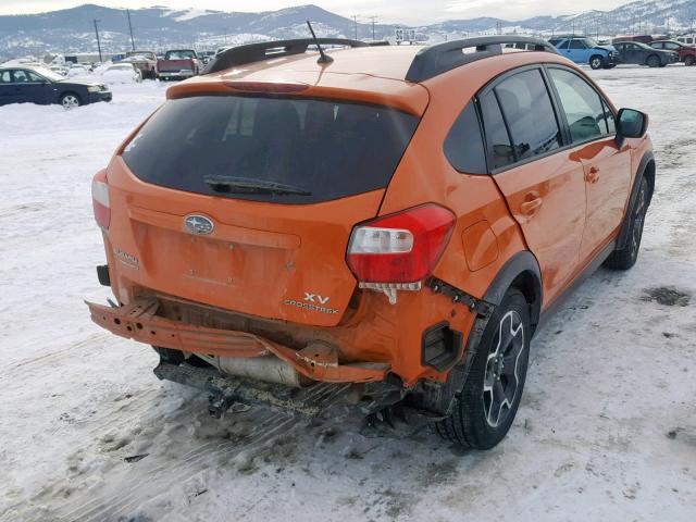 JF2GPACCXE9284229 - 2014 SUBARU XV CROSSTR ORANGE photo 4