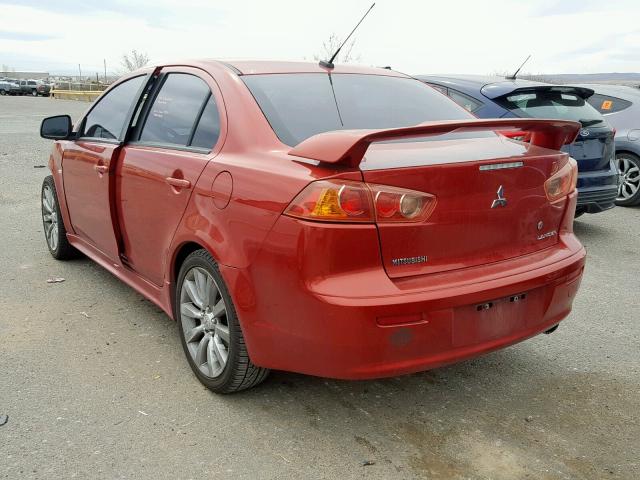 JA3AU86U28U022781 - 2008 MITSUBISHI LANCER GTS RED photo 3