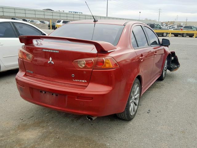 JA3AU86U28U022781 - 2008 MITSUBISHI LANCER GTS RED photo 4