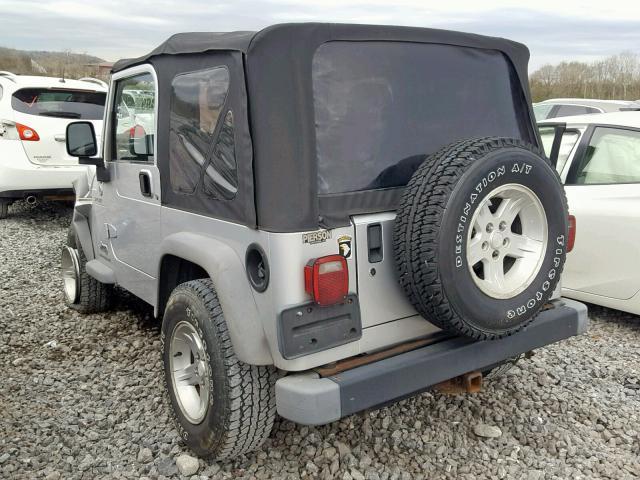 1J4FA49S35P326628 - 2005 JEEP WRANGLER / SILVER photo 3