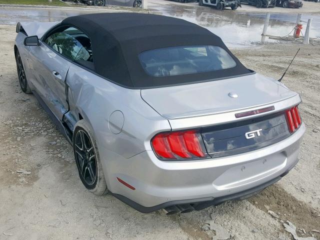 1FATP8FF1K5150245 - 2019 FORD MUSTANG GT SILVER photo 3