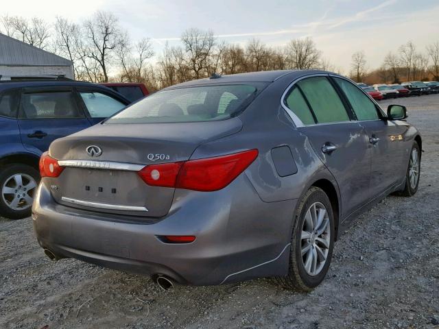 JN1BV7AR5FM408482 - 2015 INFINITI Q50 BASE GRAY photo 4