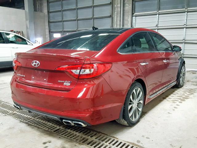 5NPE34AB5FH141856 - 2015 HYUNDAI SONATA SPO MAROON photo 4