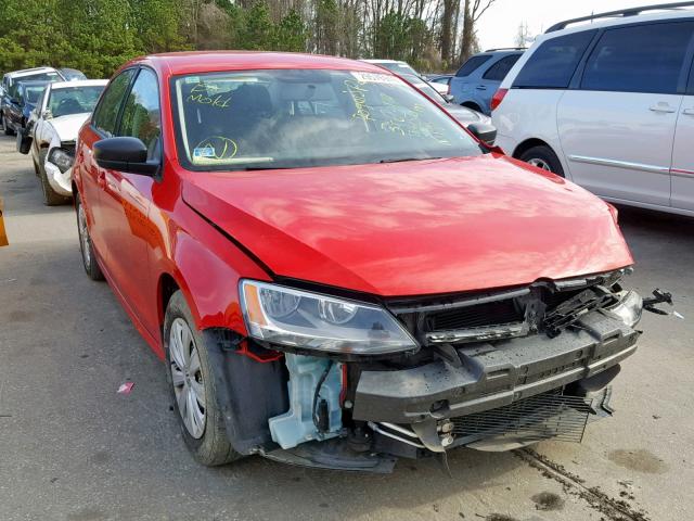 3VW2K7AJ1CM315732 - 2012 VOLKSWAGEN JETTA BASE RED photo 1