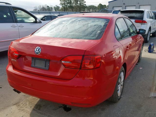 3VW2K7AJ1CM315732 - 2012 VOLKSWAGEN JETTA BASE RED photo 4