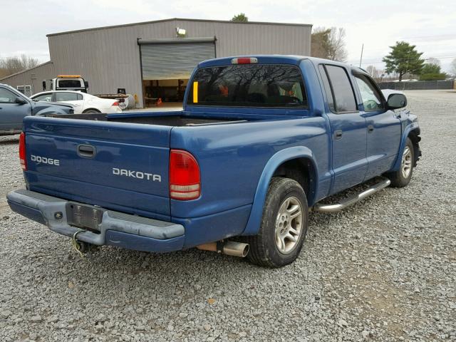 1D7HL38N24S535620 - 2004 DODGE DAKOTA QUA BLUE photo 4