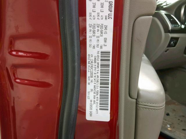 1C4RJFAGXCC226598 - 2012 JEEP GRAND CHER RED photo 10