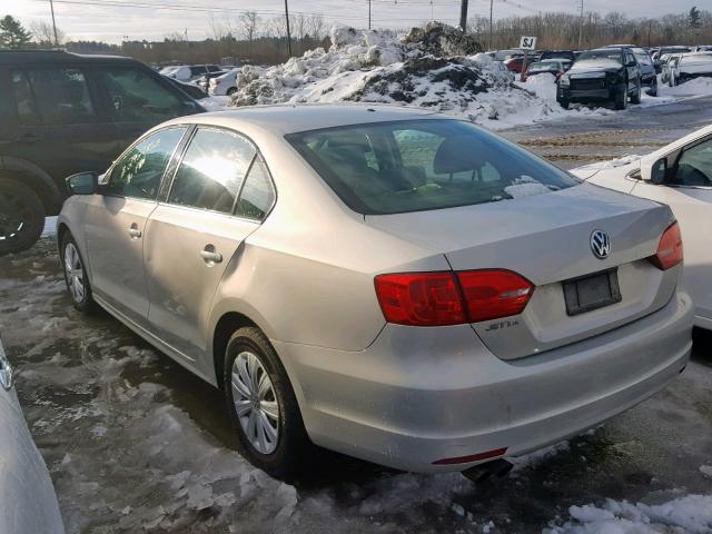 3VW2K7AJ0BM334965 - 2011 VOLKSWAGEN JETTA BASE SILVER photo 3