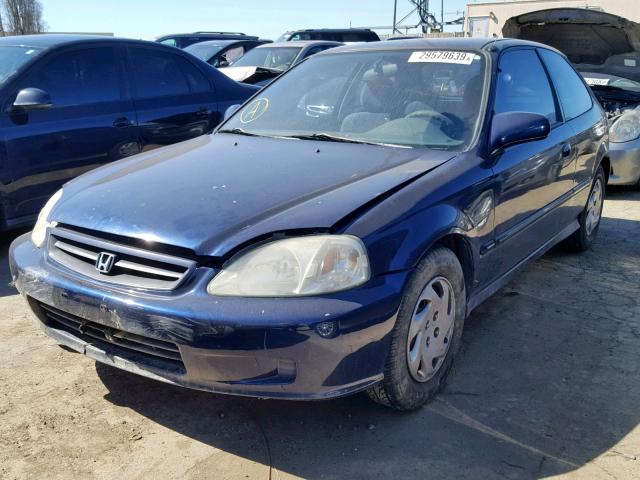 2HGEJ6446XH111033 - 1999 HONDA CIVIC DX BLUE photo 2