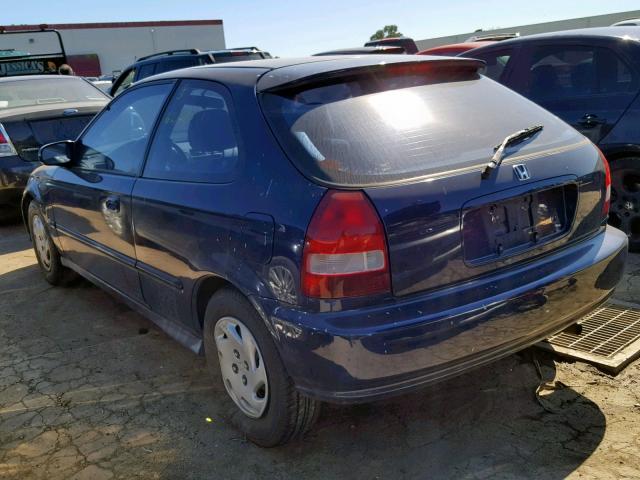 2HGEJ6446XH111033 - 1999 HONDA CIVIC DX BLUE photo 3