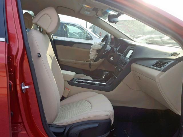 5NPE24AF9HH488003 - 2017 HYUNDAI SONATA SE RED photo 5