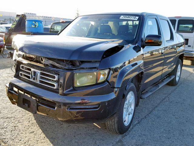 2HJYK16527H525438 - 2007 HONDA RIDGELINE BLACK photo 2