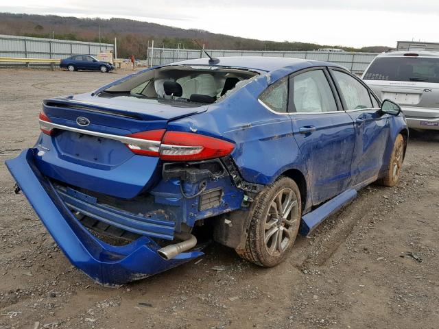 3FA6P0G78HR393613 - 2017 FORD FUSION S BLUE photo 4