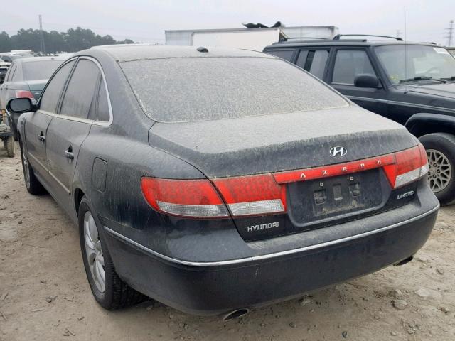 KMHFC46F68A288936 - 2008 HYUNDAI AZERA SE BLACK photo 3