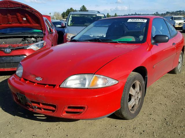 1G1JS124727263416 - 2002 CHEVROLET CAVALIER L RED photo 2