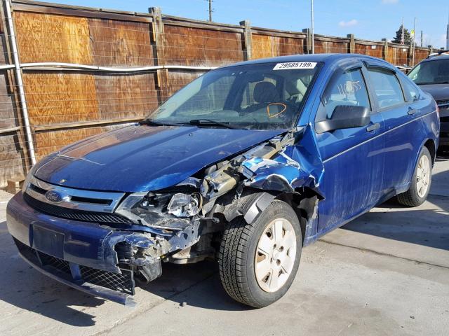 1FAHP34N48W139262 - 2008 FORD FOCUS S/SE BLUE photo 2